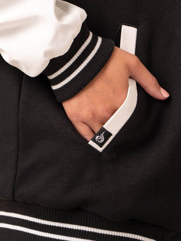 VARSITY BOMBER JACKET BLACK