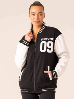 VARSITY BOMBER JACKET BLACK