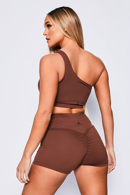 Ryderwear Chocolate Adapt One Shoulder Sports Bra