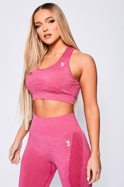 V3 Pink Berry Marl Uplift Seamless Sports Bra