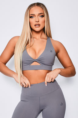 Ryderwear Grey Adapt Twist Sports Bra