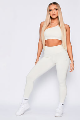 Ryderwear Ivory Off  White Adapt High Waisted Scrunch Leggings