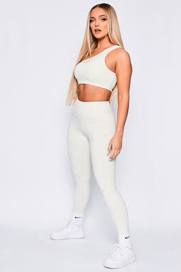 Ryderwear Ivory Off  White Adapt High Waisted Scrunch Leggings