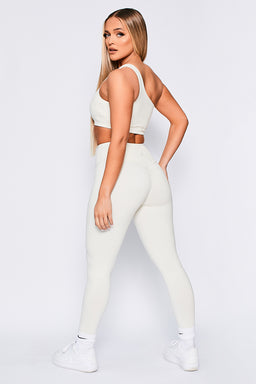 Ryderwear Ivory Off  White Adapt High Waisted Scrunch Leggings