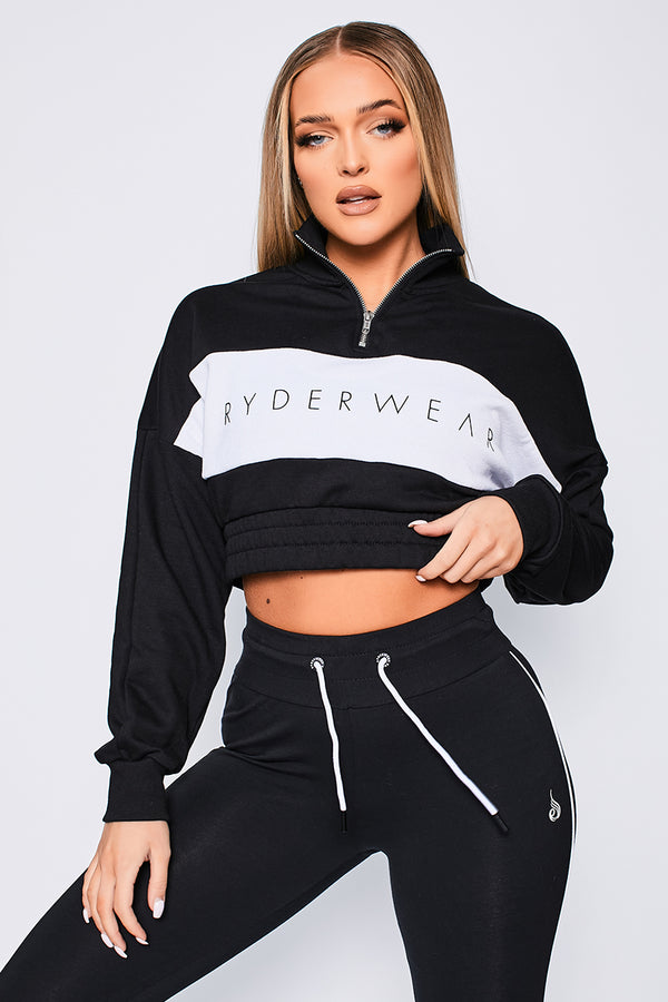Ryderwear Black Cropped Track Jumper