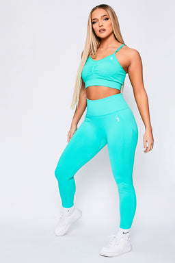 Teal Define Seamless Scrunch Leggings