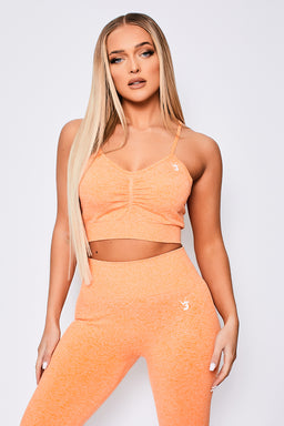 V3 Orange Marl Define Seamless Scrunch Sports Bra