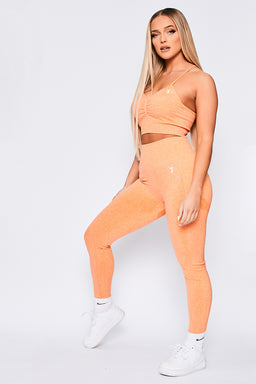 V3 Orange Marl Define Seamless Scrunch Leggings