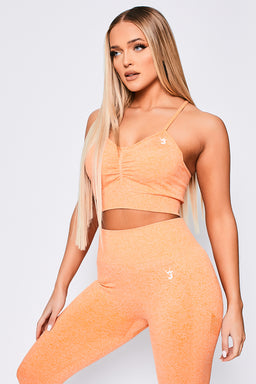V3 Orange Marl Define Seamless Scrunch Sports Bra