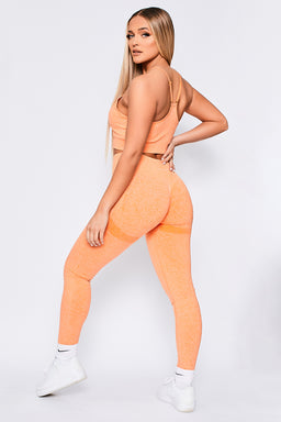 V3 Orange Marl Define Seamless Scrunch Leggings
