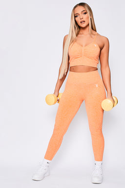 V3 Orange Marl Define Seamless Scrunch Sports Bra