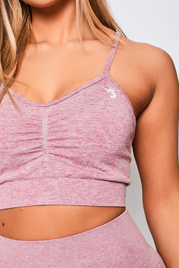 V3 Pink Marl Define Seamless Scrunch Sports Bra
