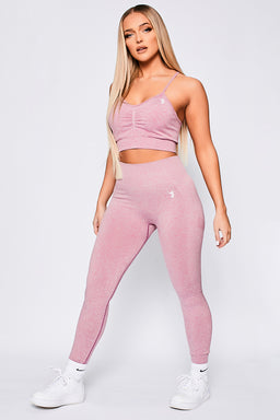V3 Pink Marl Define Seamless Scrunch Leggings