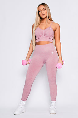 V3 Pink Marl Define Seamless Scrunch Leggings