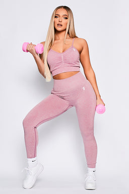 V3 Pink Marl Define Seamless Scrunch Leggings