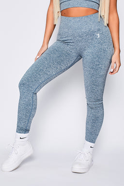 V3 Blue Marl Define Seamless Scrunch Leggings