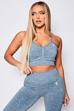 V3 Blue Marl Define Scrunch Sport Bra