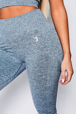 V3 Blue Marl Define Seamless Scrunch Leggings