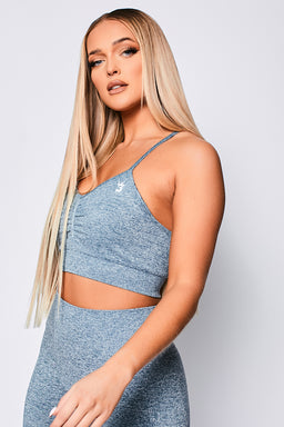 V3 Blue Marl Define Scrunch Sport Bra