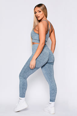 V3 Blue Marl Define Scrunch Sport Bra