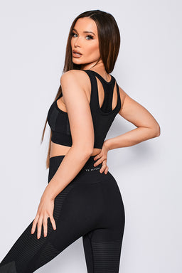 V3 Black Elevate Seamless Sports Bra