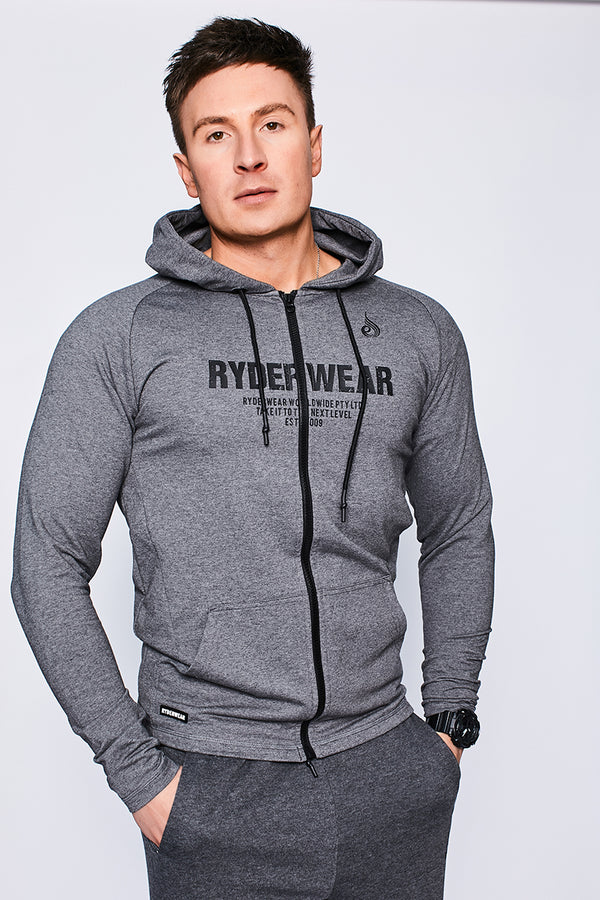 Ryderwear Charcoal Marl Focus Zip Up Jacket