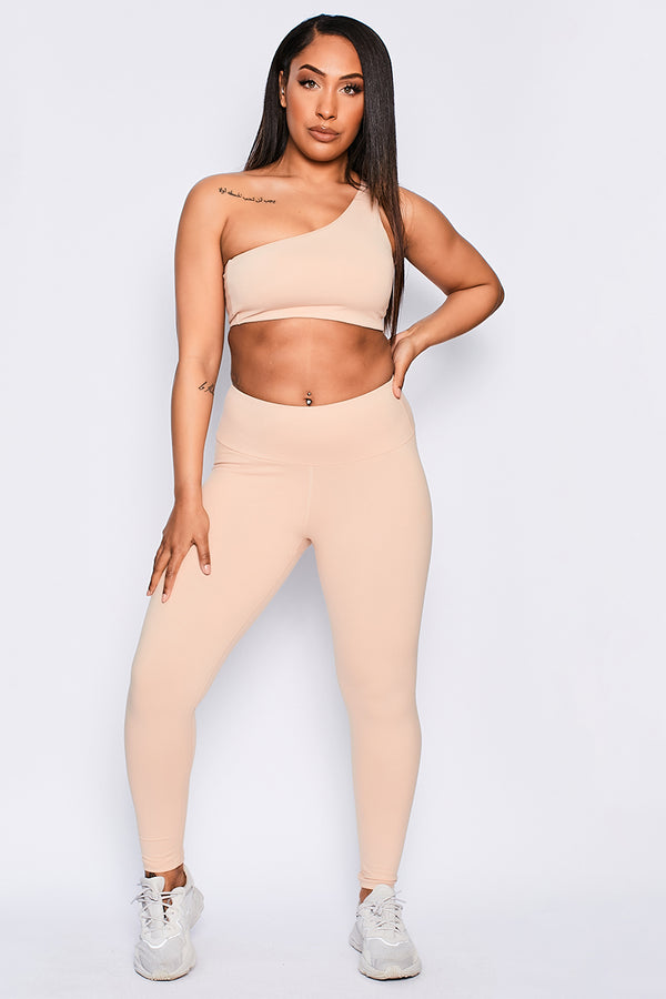 Ryderwear Beige Nude Adapt High Waisted Scrunch Leggings