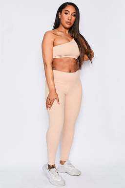 Ryderwear Beige Nude Adapt High Waisted Scrunch Leggings