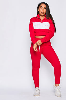 Ryderwear Red High Waisted Track Leggings