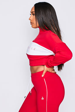Ryderwear Red Cropped Track Jumper