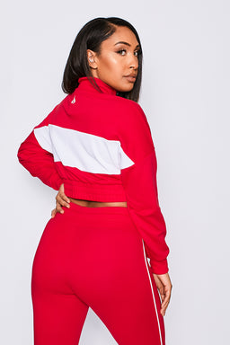 Ryderwear Red Cropped Track Jumper