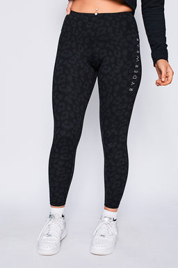 Ryderwear Leopard Black Instinct Scrunch Bum Leggings