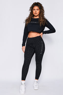 Ryderwear Leopard Black Instinct Scrunch Bum Leggings