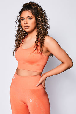 Ryderwear Orange Marl Seamless Staples Sports Bra