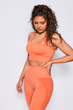 Ryderwear Orange Marl Seamless Staples Sports Bra