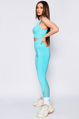 Ryderwear Aqua Marl Seamless Staples Sports Bra