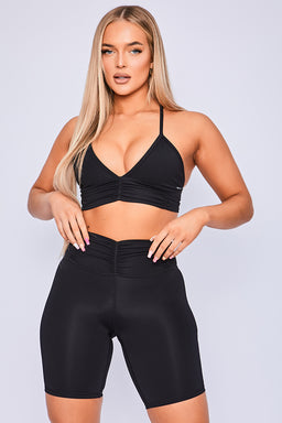 Body Language Black Onyx Scrunchy Biker Shorts