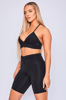 Body Language Black Onyx Scrunchy Biker Shorts