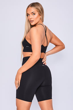 Body Language Black Onyx Scrunchy Biker Shorts