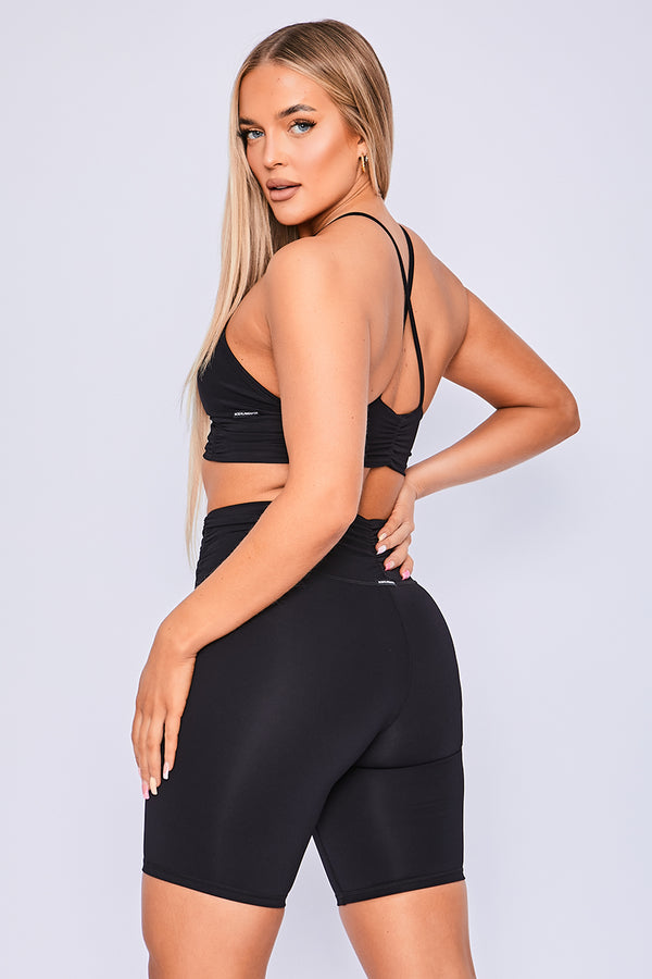 Body Language Black Onyx Scrunchy Biker Shorts