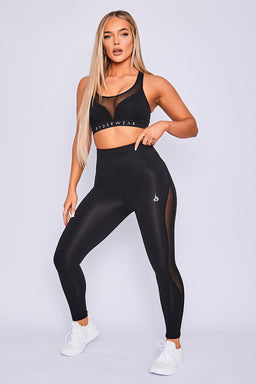 Ryderwear Black Hype Mesh Sports Bra
