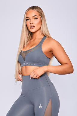 Ryderwear Charcoal Hype Mesh Sports Bra