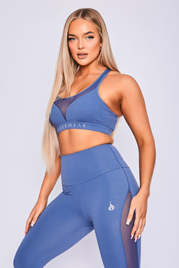 Ryderwear Steel Blue Hype Mesh Sports Bra