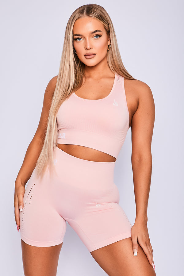 Ryderwear Baby Pink Marl Seamless Staples Shorts