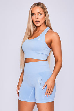 Ryderwear Denim Blue Marl Seamless Staples Sports Bra