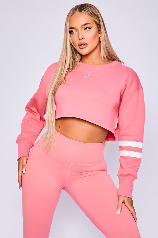 Ryderwear Pink Lemonade Motion Cropped Sweater