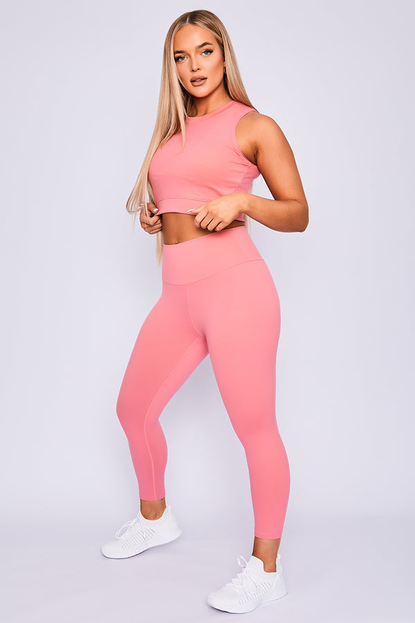 Ryderwear Pink Lemonade Cropped 7/8 Motion High Waisted Leggings