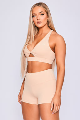 Ryderwear Beige Nude Adapt High Waisted Scrunch Shorts