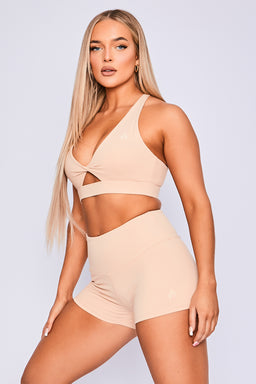 Ryderwear Beige Nude Adapt High Waisted Scrunch Shorts