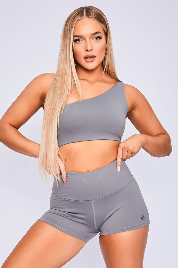 Ryderwear Grey Adapt One Shoulder Sports Bra